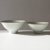 Japanese Rice Bowl - White with brown border