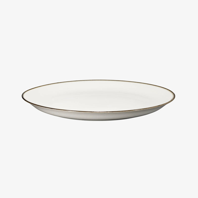 Japanese Plate - White with brown border