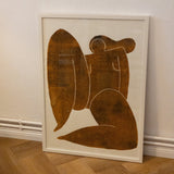 Frau, Sitzend II - Holzschnitt von Kiki Peter