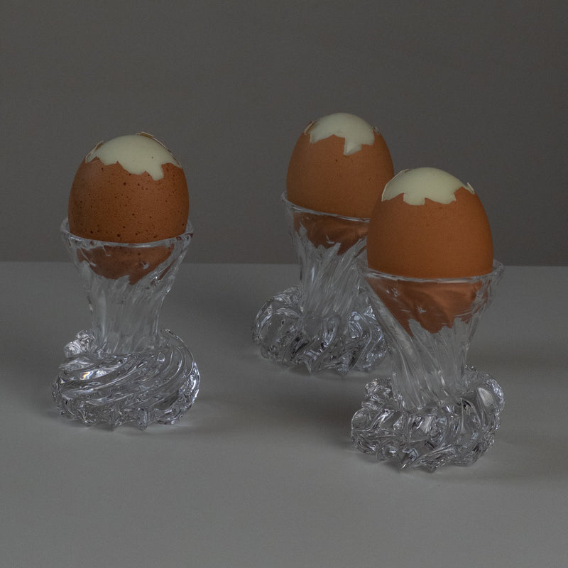 Crystal glass egg cup | Set of 2 | Handmade