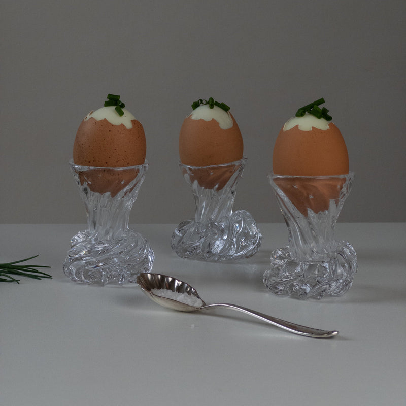 Crystal glass egg cup | Set of 2 | Handmade