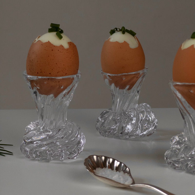 Crystal glass egg cup | Set of 2 | Handmade