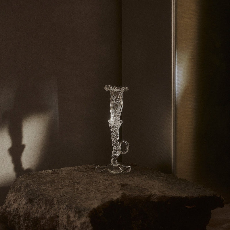 Crystal glass candle holder | Mouth-Blown