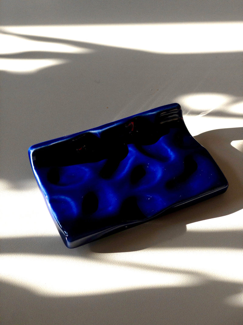 Soap dish in cobalt glaze