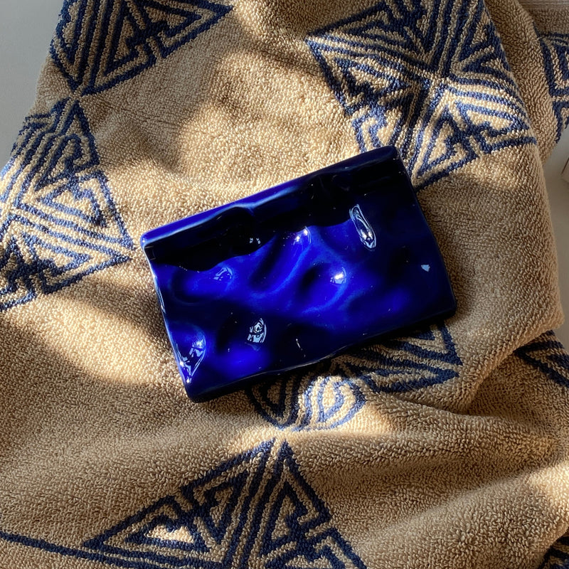 Soap dish in cobalt glaze