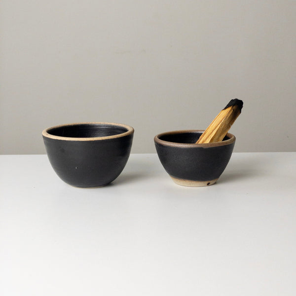 Stoneware Incense Bowl - Small - Black