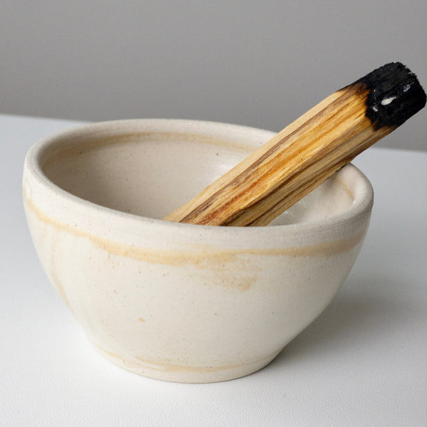 INCAUSA Stoneware Smudge Bowl - White - Small