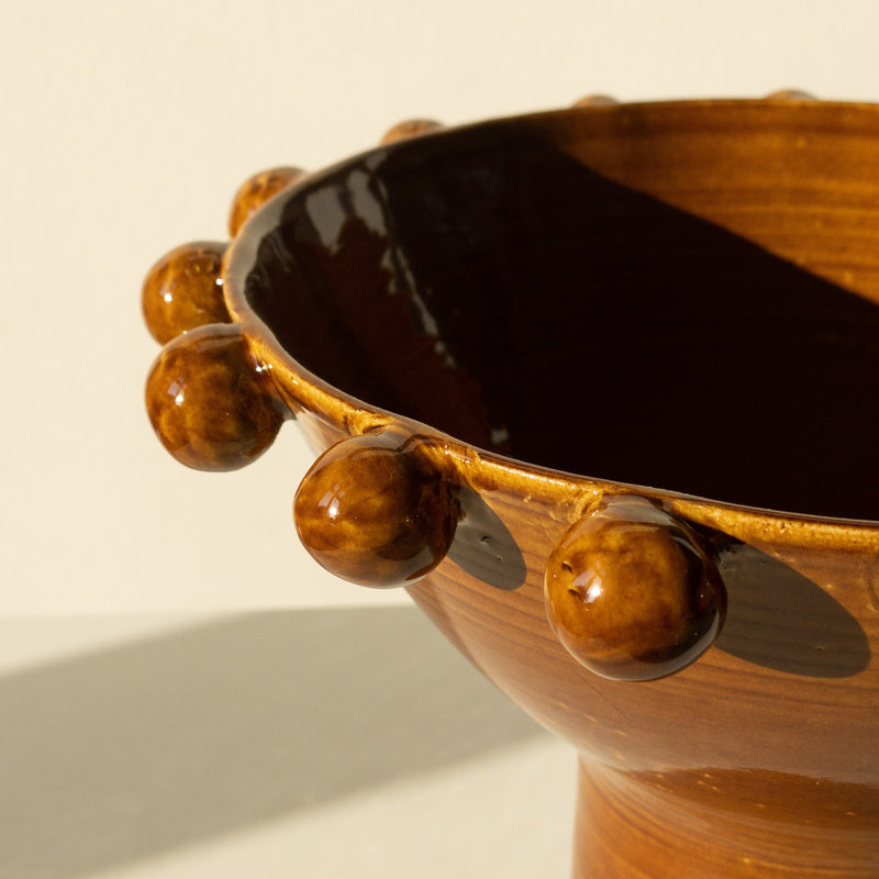 Pearl Centerpiece Bowl - Amber