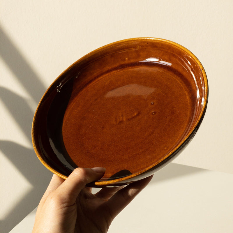 Deep Ceramic Plate - Amber