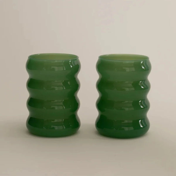 Ripple Glass - Jade - Set of 2