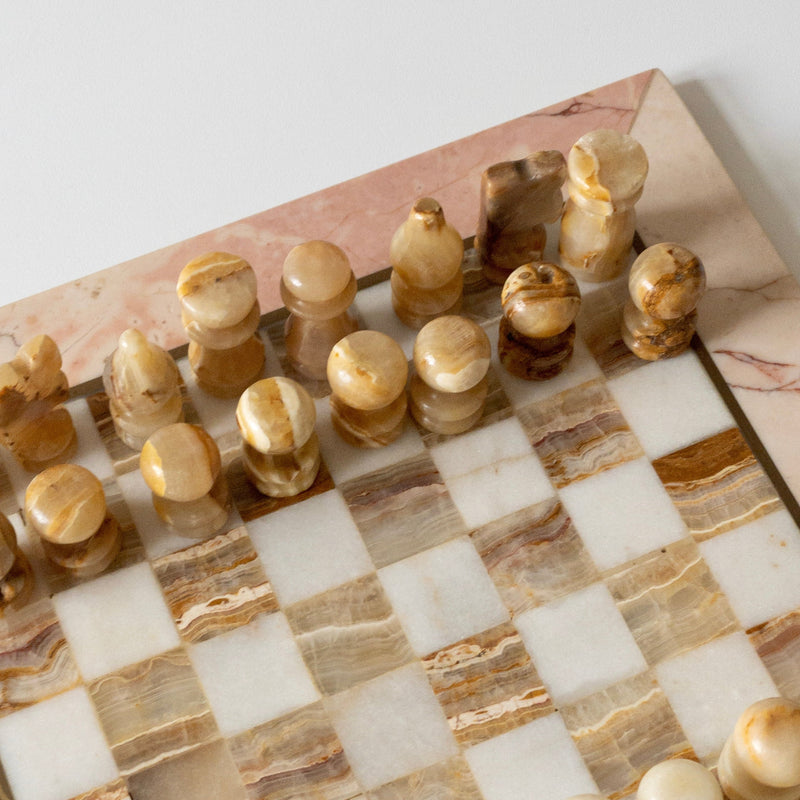 Vintage Schachbrett aus Marmor