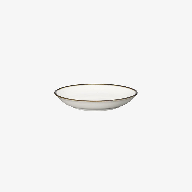 Japanese Plate - White with brown border
