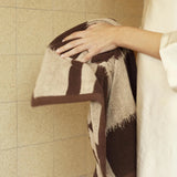 Karin Hand Towel - Walnut/Cream