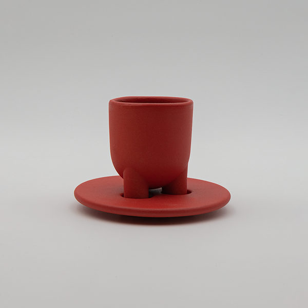 CUUUP Espresso Tasse mit Untersetzer - Rot