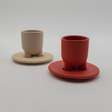 CUUUP Espresso Tasse mit Untersetzer - Rot
