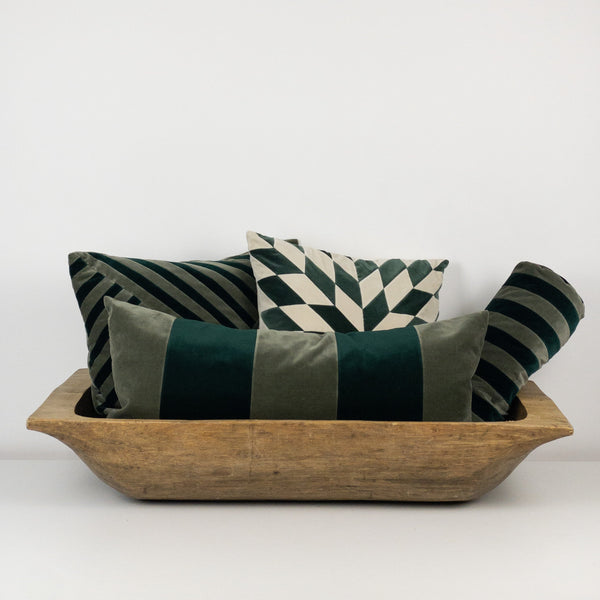 Cushion Stripe - Artichoke/Emerald