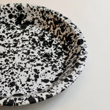 Deep Enamel Plate - Marble Black/White