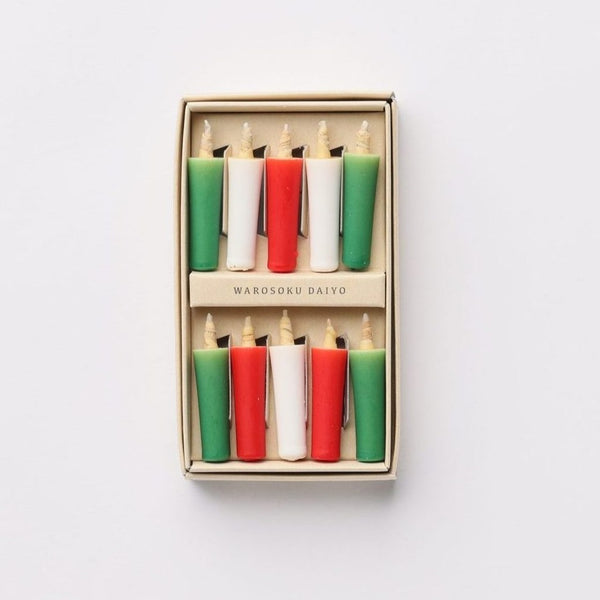 Japanese Rice Wax Candles - 10 pieces - Christmas Edition