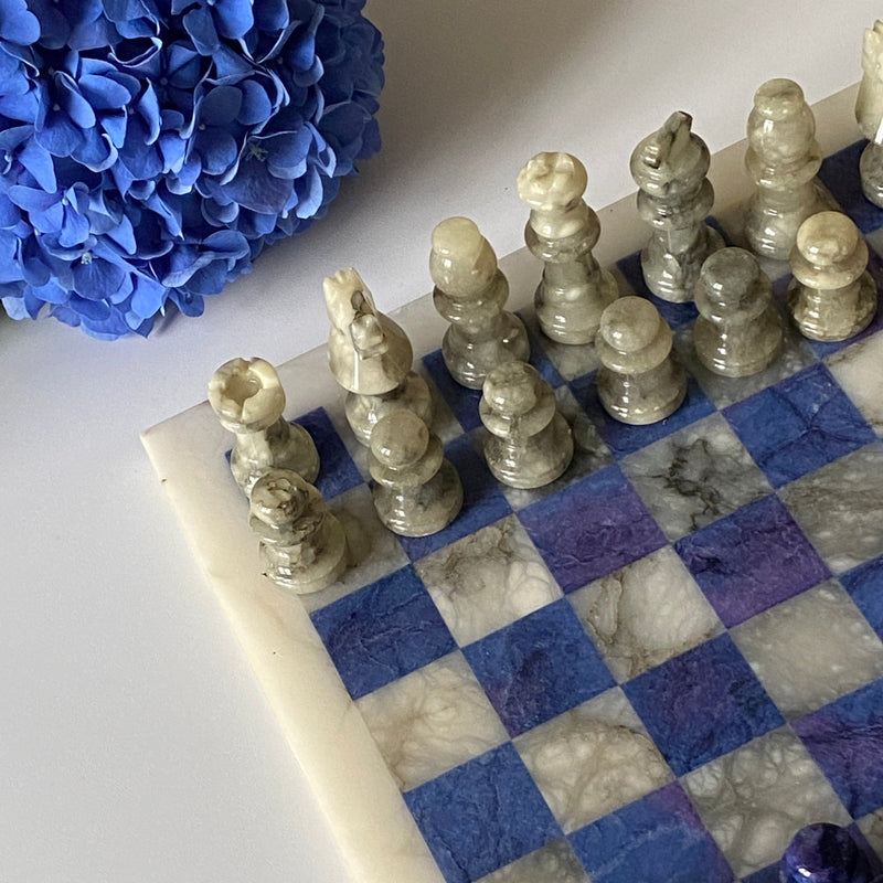 Italienisches Vintage Schachbrett aus Marmor