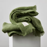 Alpaca and Wool Blanket - Olive Green