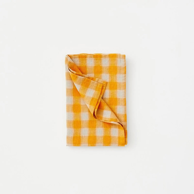 Linen Tea Towel - Mariegold Gingham