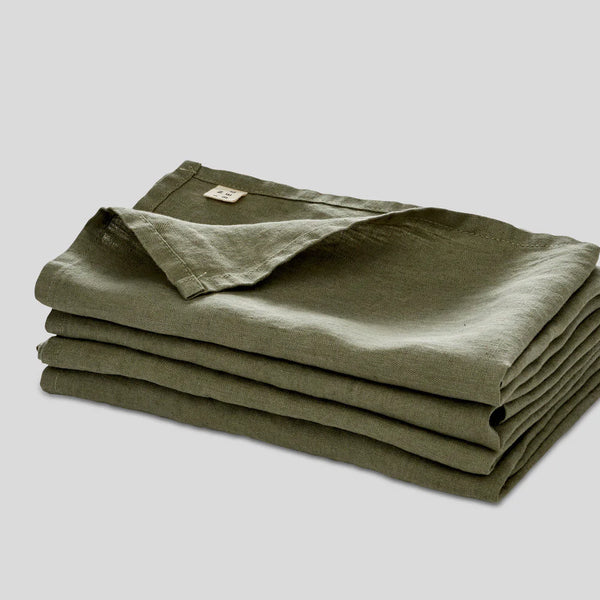 Linen Napkins Set of 4 - Khaki