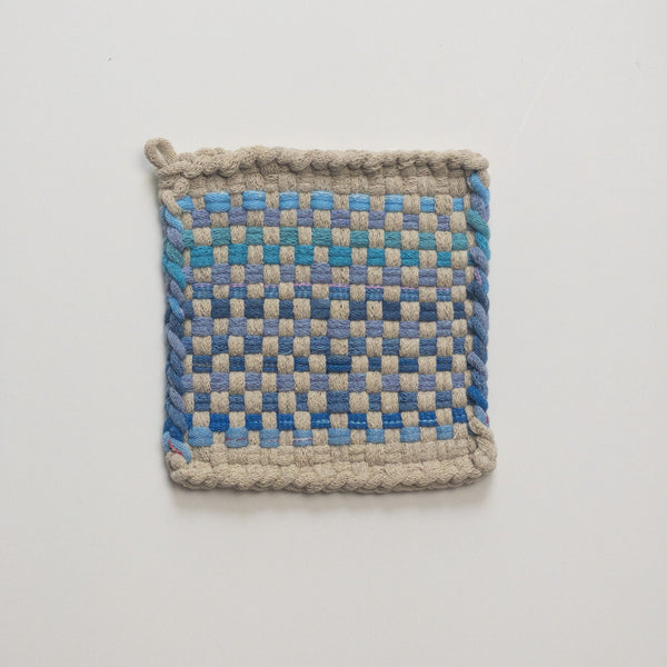 Pot Holders - Beige/Light Blue - One-of-a-kind Collection