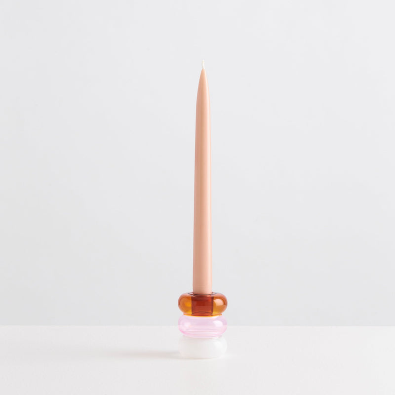 Petite Pauline Candle Holder - Amber/Pink/White