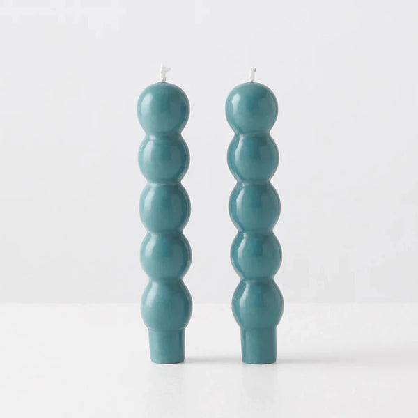 Volute Candles Set of 2 - Teal