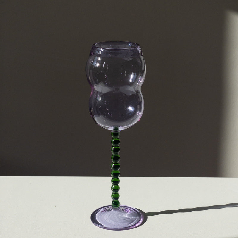 Dreamlike wine glass - purple/green
