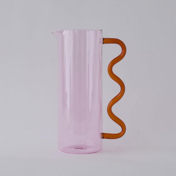 Wave Pitcher - Pink/Amber