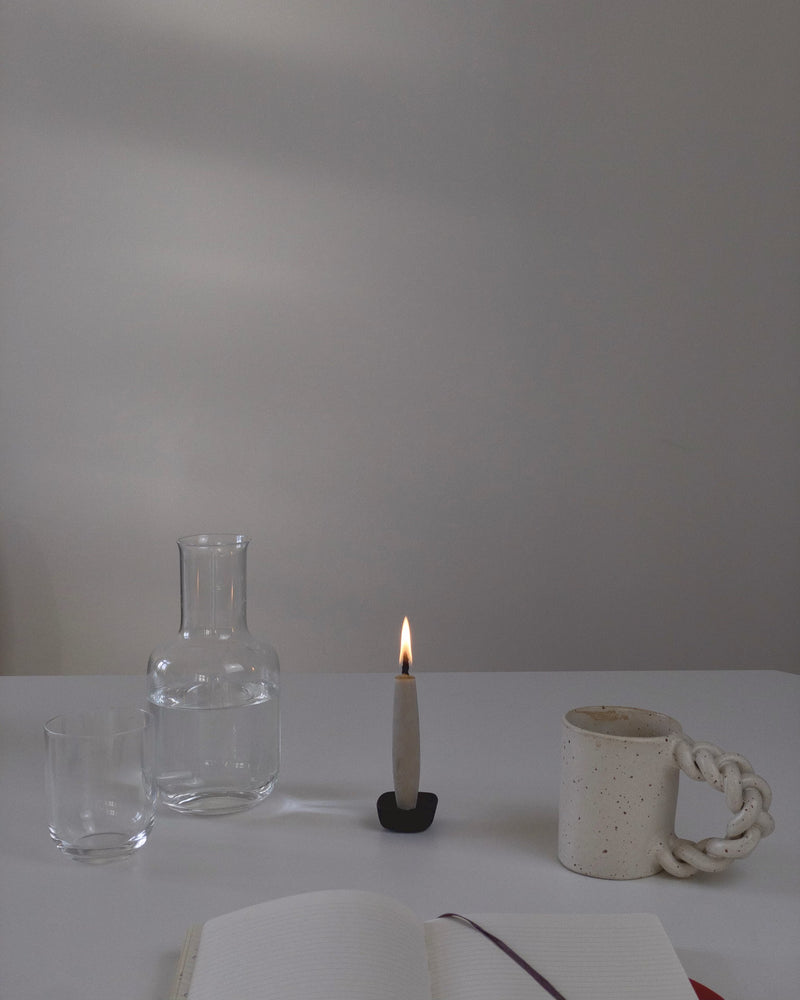 Japanisches Kerzen-Set TOHAKU mit Koma Kerzenhalter - Medium (M)